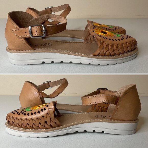 New Fatima Artesanias Huaraches Girasol Sunflower Sandals Size MX 26 US 9 - Picture 4 of 16